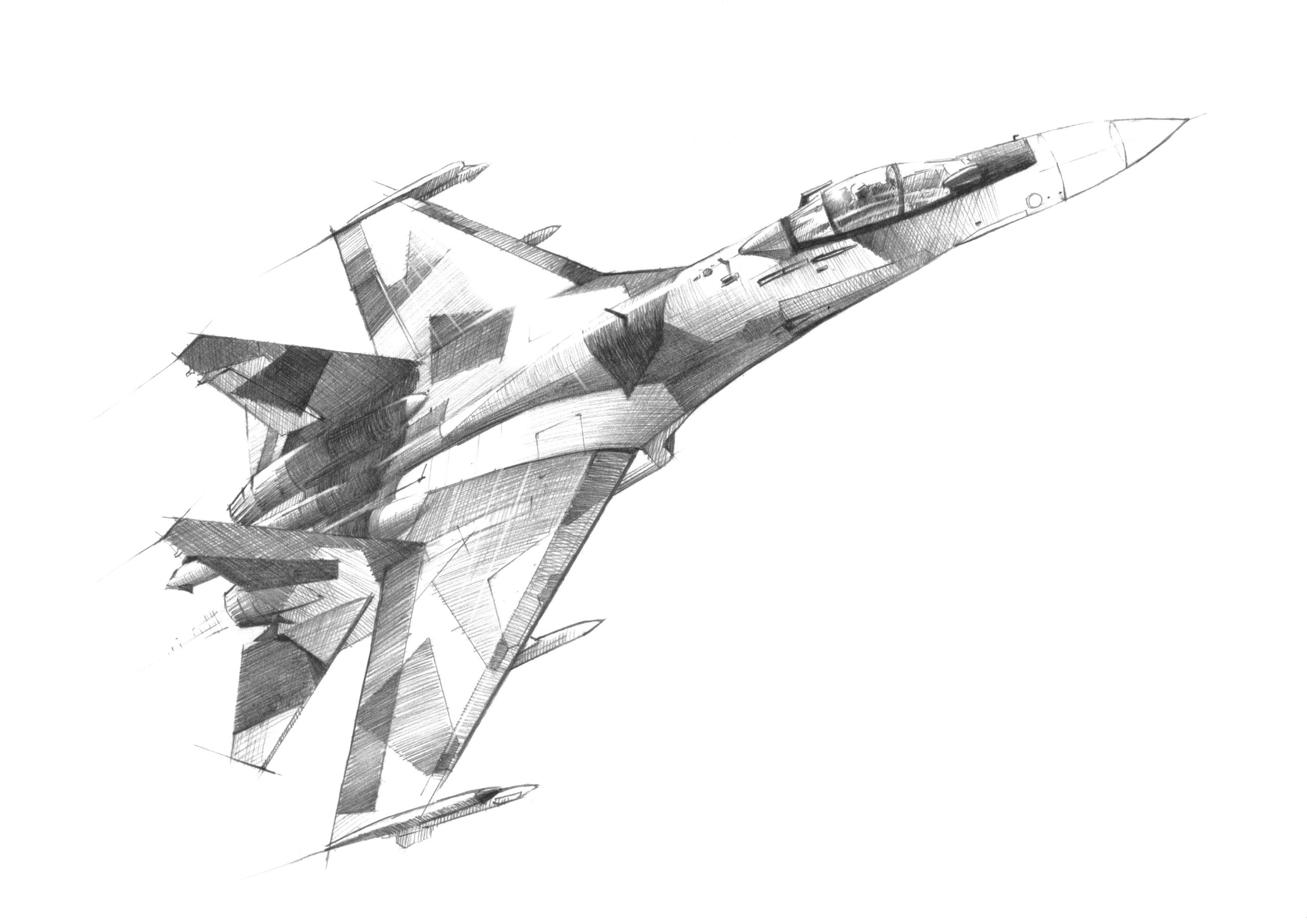 Рисунок самолета Су-27