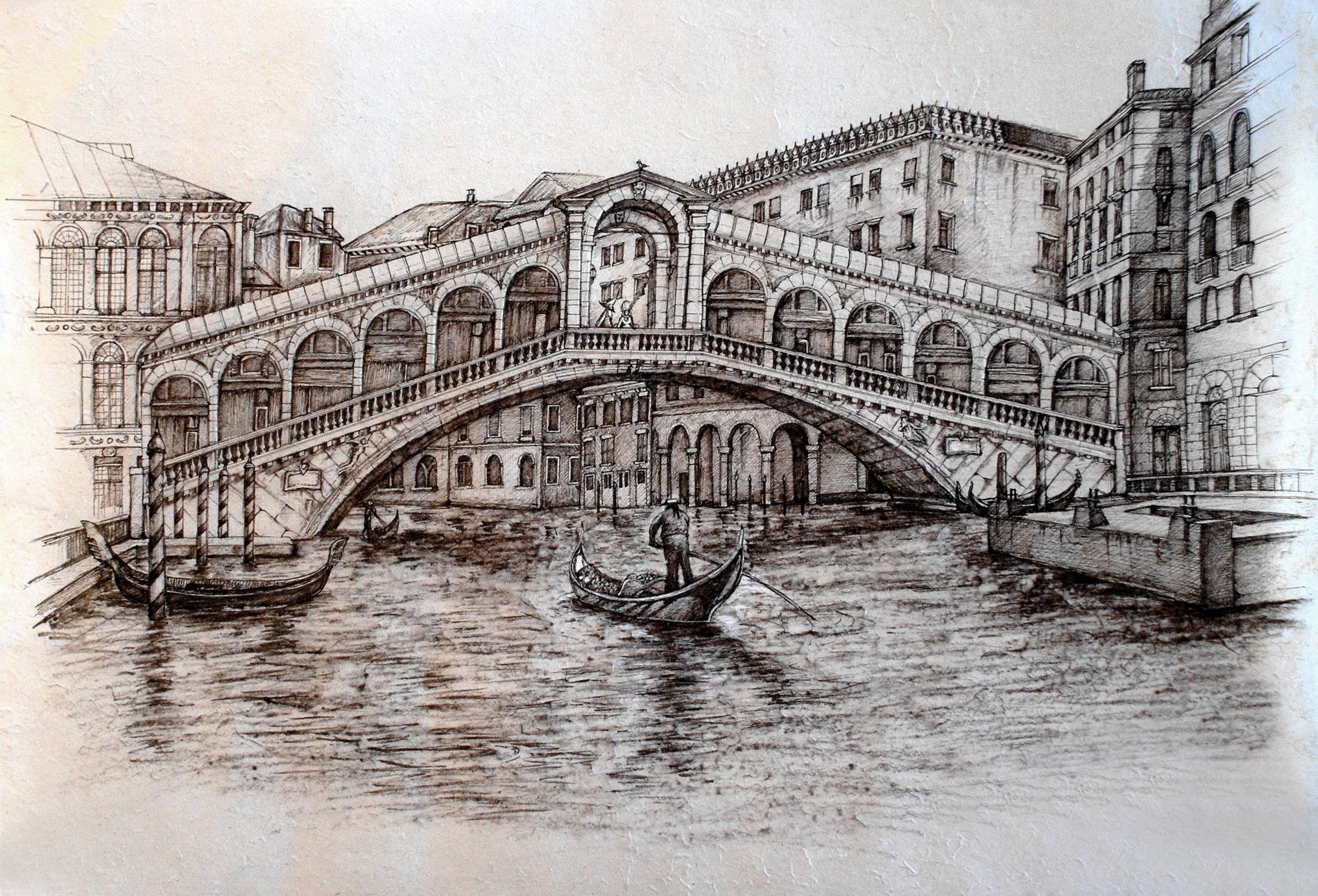 Мост Риальто Венеция Графика