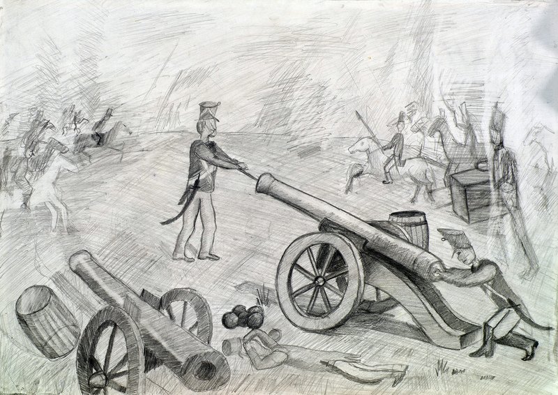 Война 1812 года Бородинское сражение рисунок