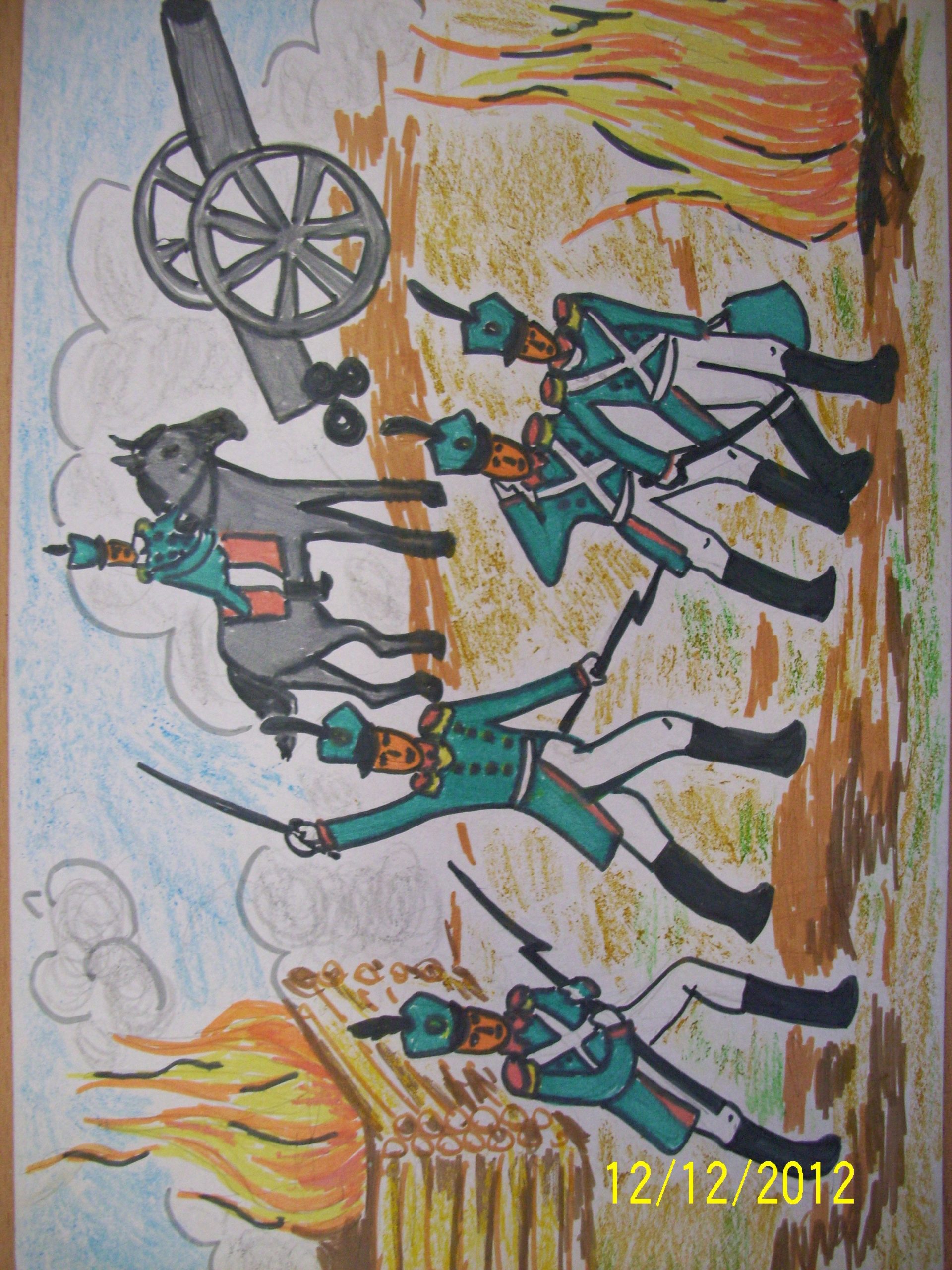 Детские рисунки Бородинское сражение 1812 года