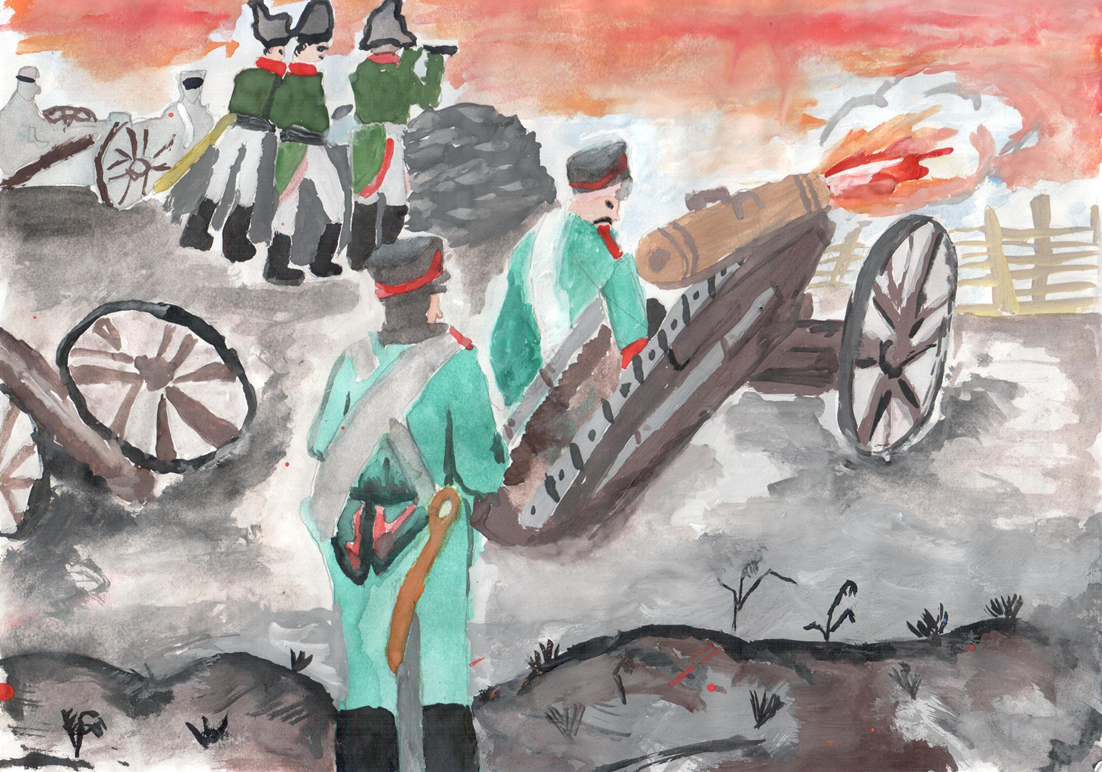 Война 1812 года Бородинское сражение рисунок