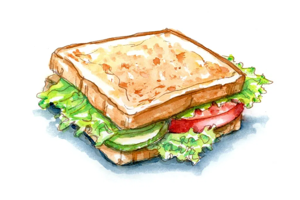 Бутерброд акварелью