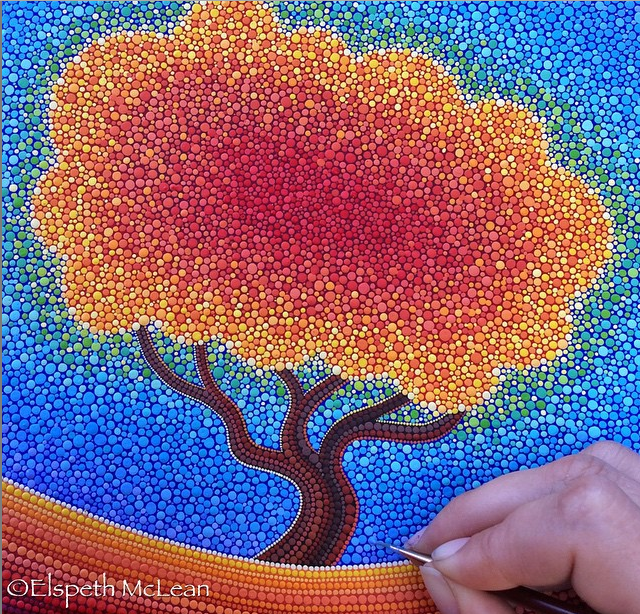 Деревья в точечной живописи