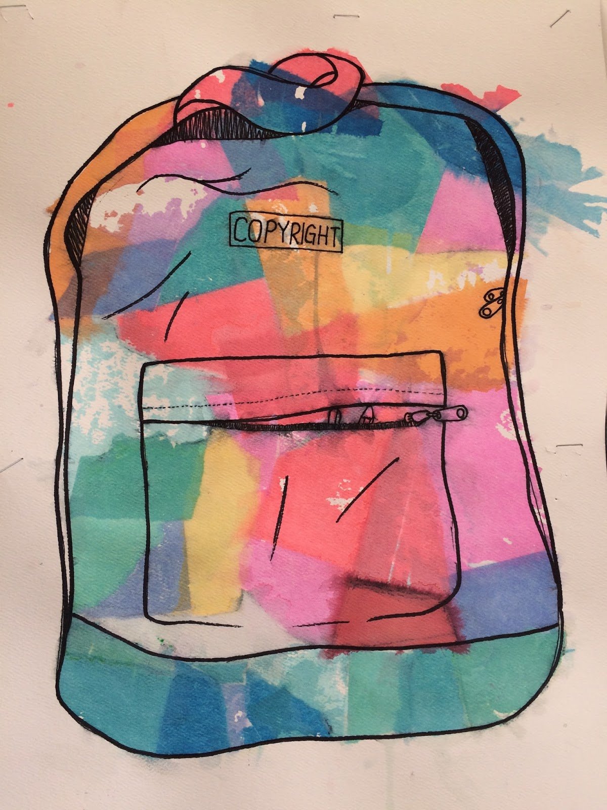 Роспись рюкзака акриловыми красками