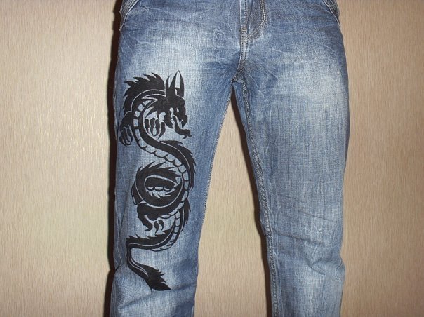 Узоры на джинсах белизной