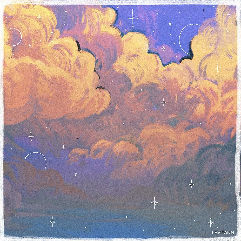 Нарисовать облака гуашью
