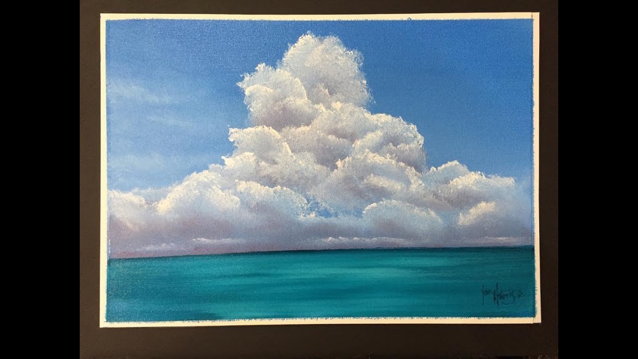 Рисование облаков акрилом