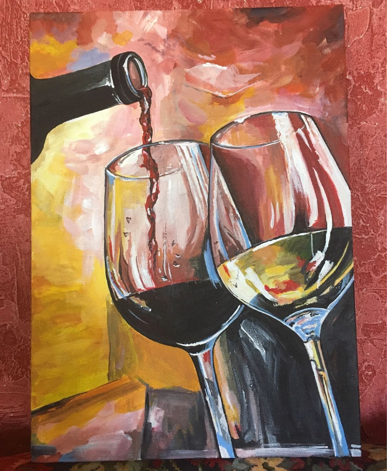 Диптих картина вино
