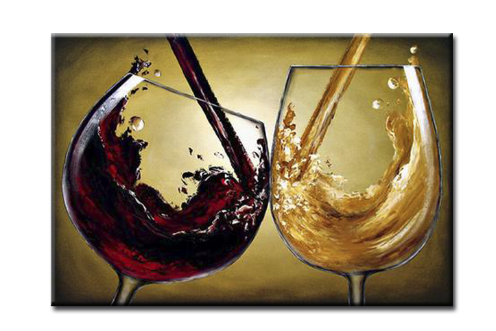 Картина акрилом вино в бокале