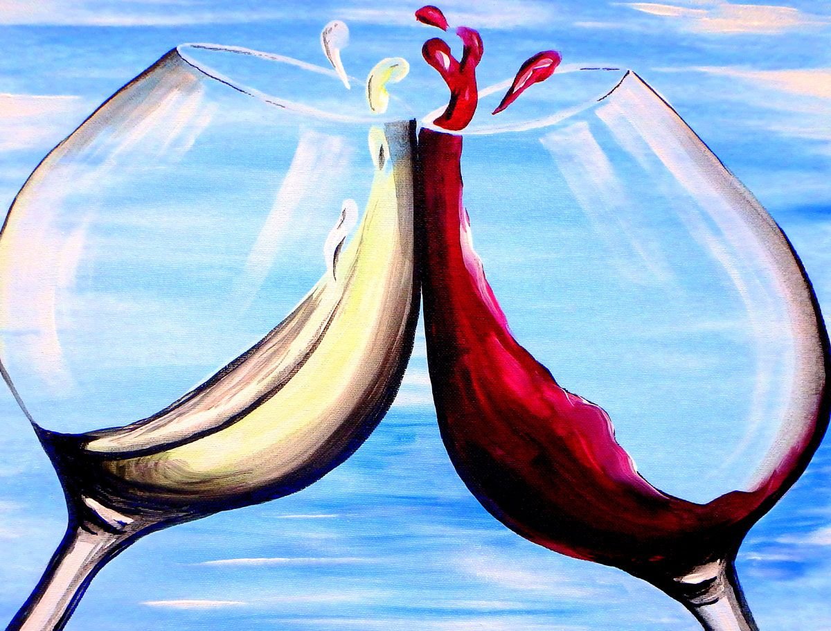 Вино и море живопись