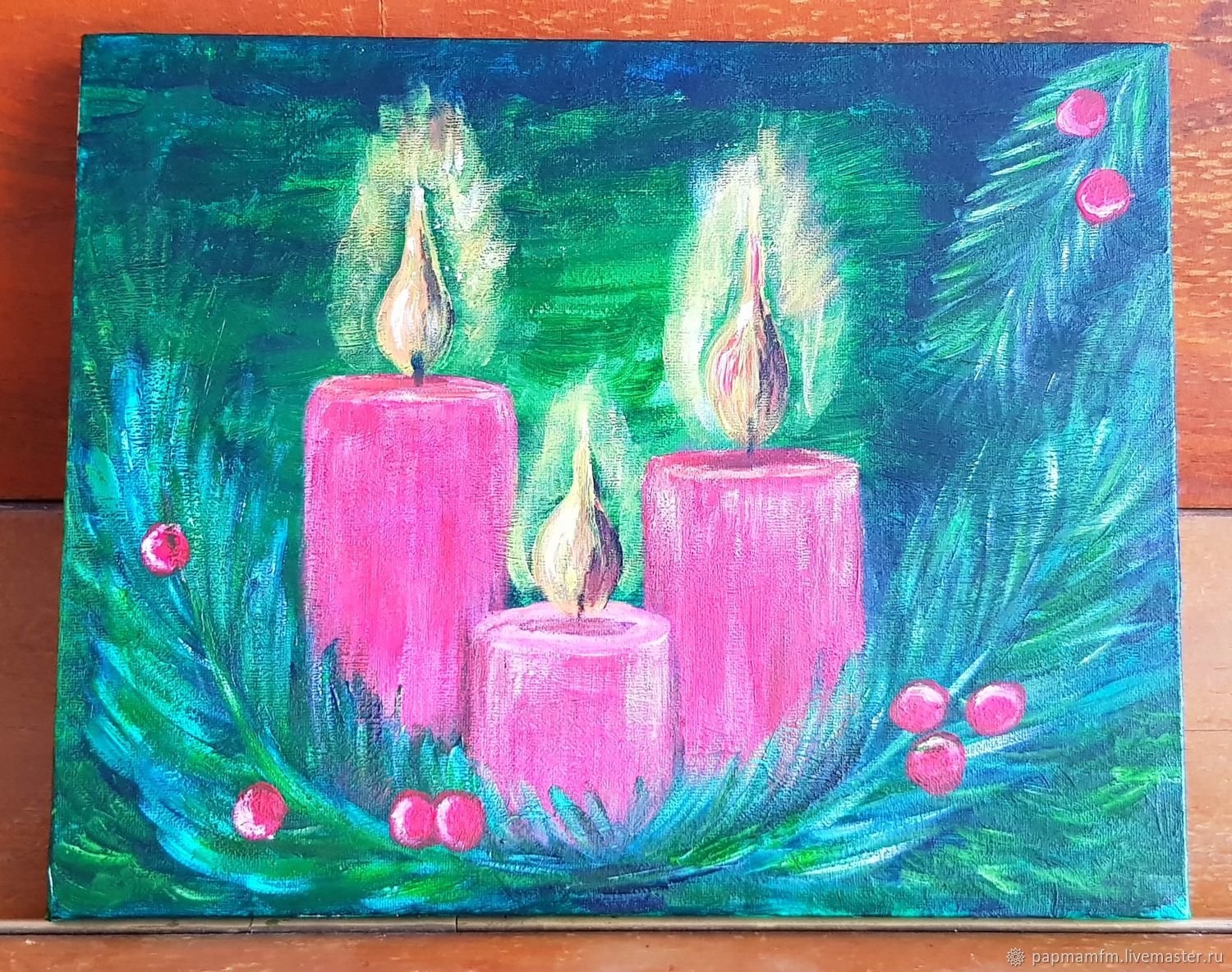 Рисование на свечах акриловыми красками