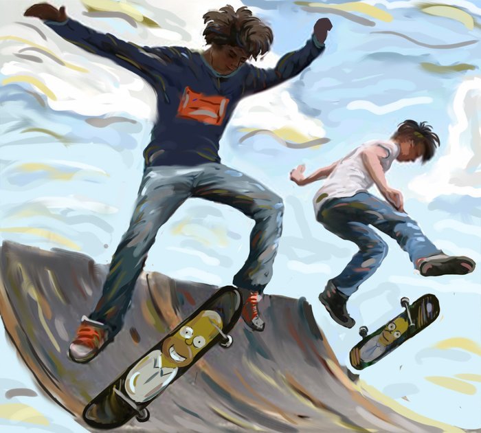 Картина скейтеры