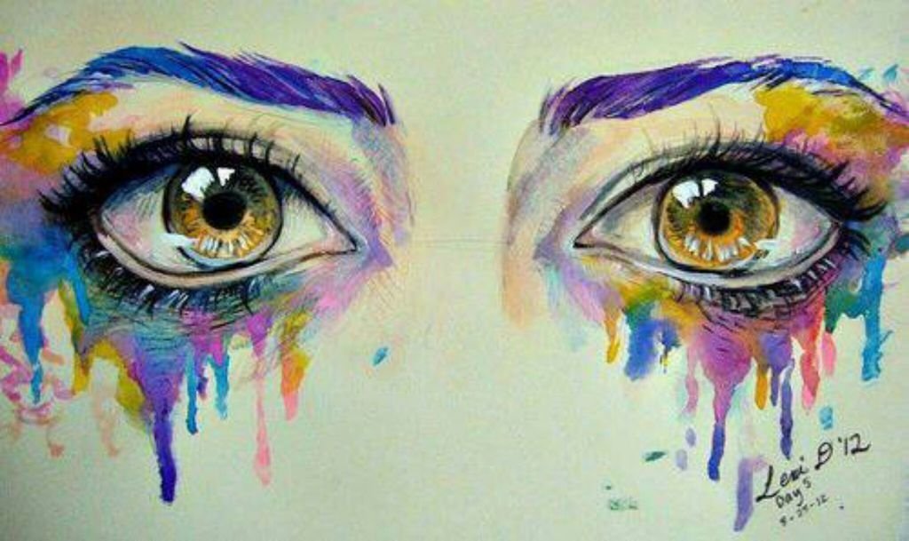Рисовать глаз красками