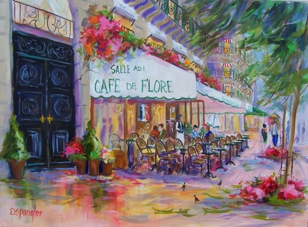 Картина кафе в Париже Импрессионисты