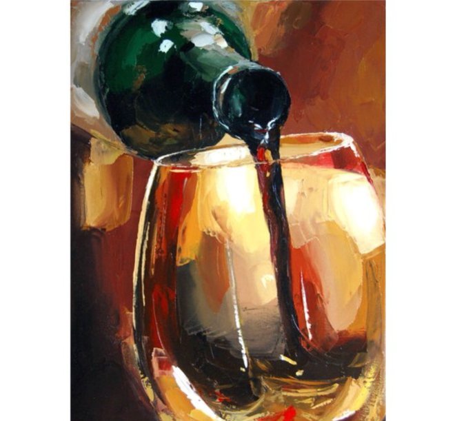 Виктор Бауэр картины бокал вина