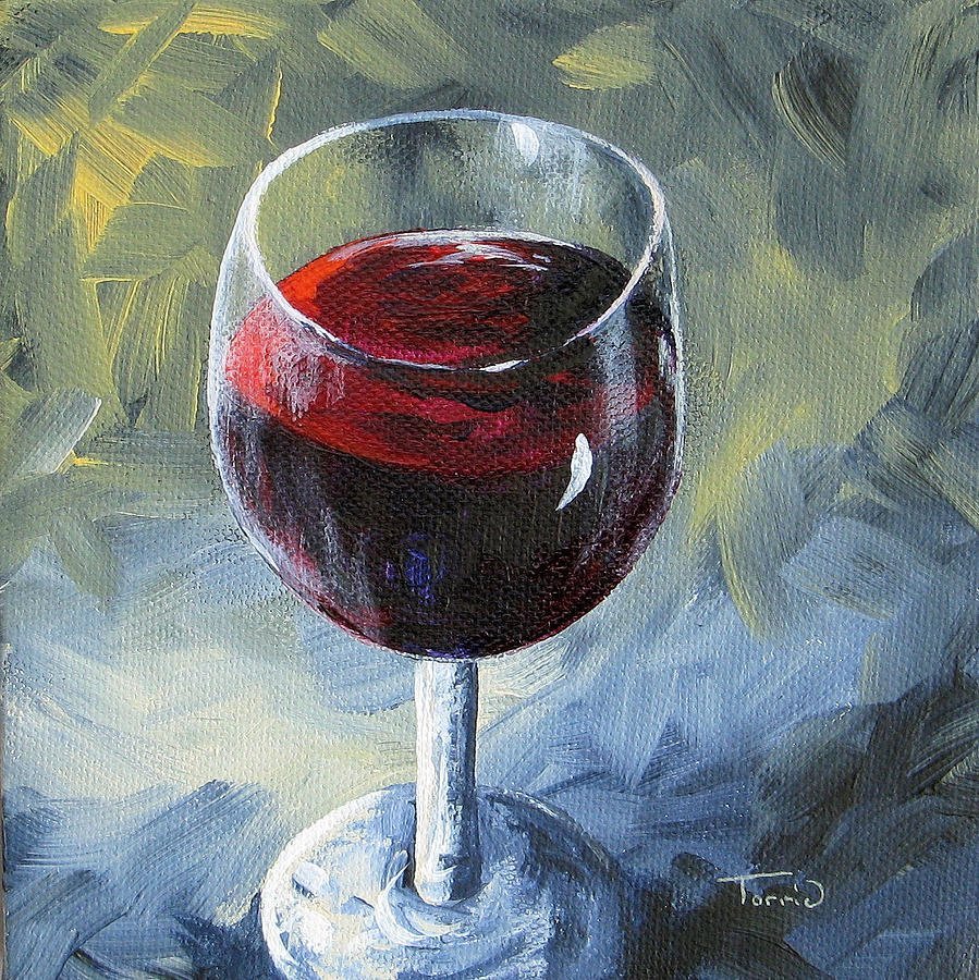 Живопись бокал с вином