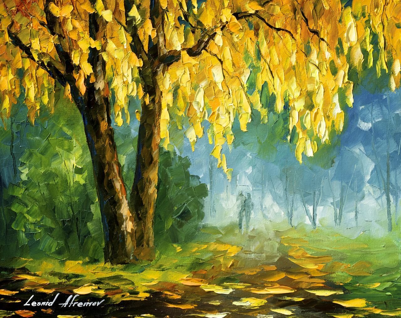 Осенний пейзаж маслом на холсте