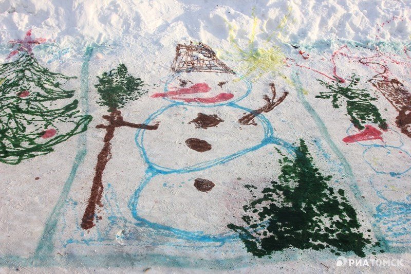 Рисование на снегу
