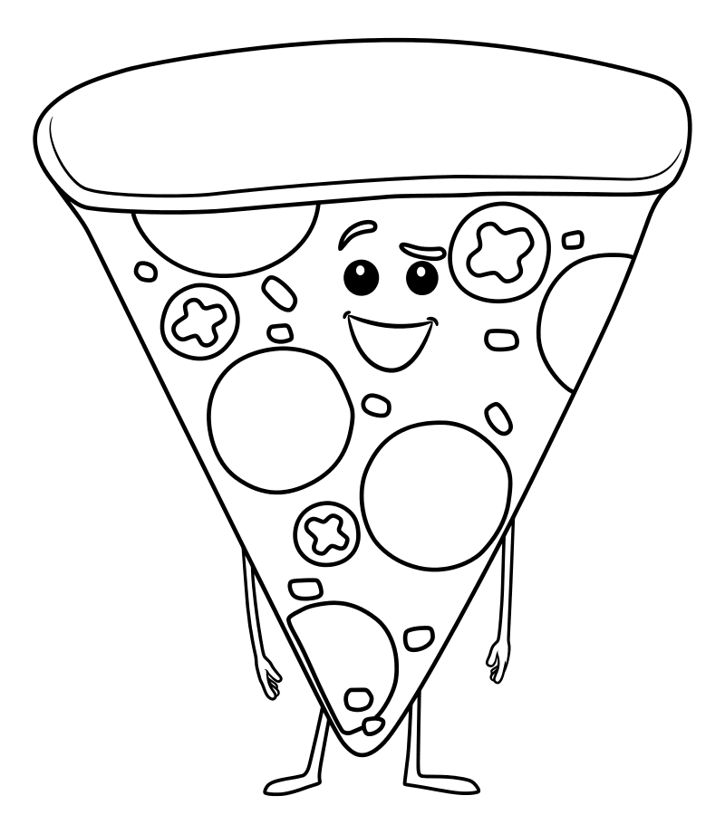 Пицца раскраска для детей