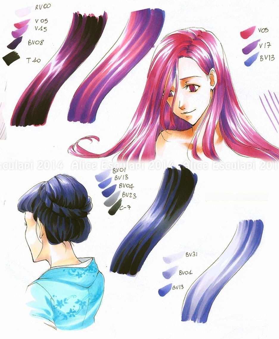 Раскрашивание волос аниме