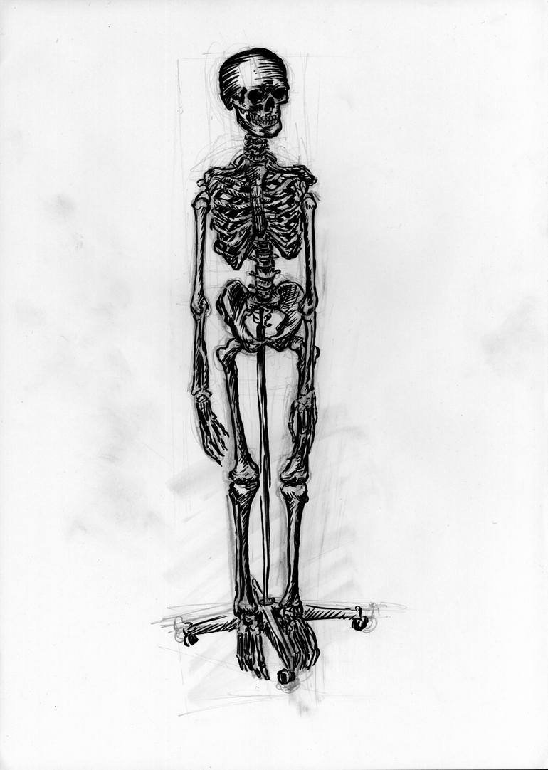 Скелет человека маркером