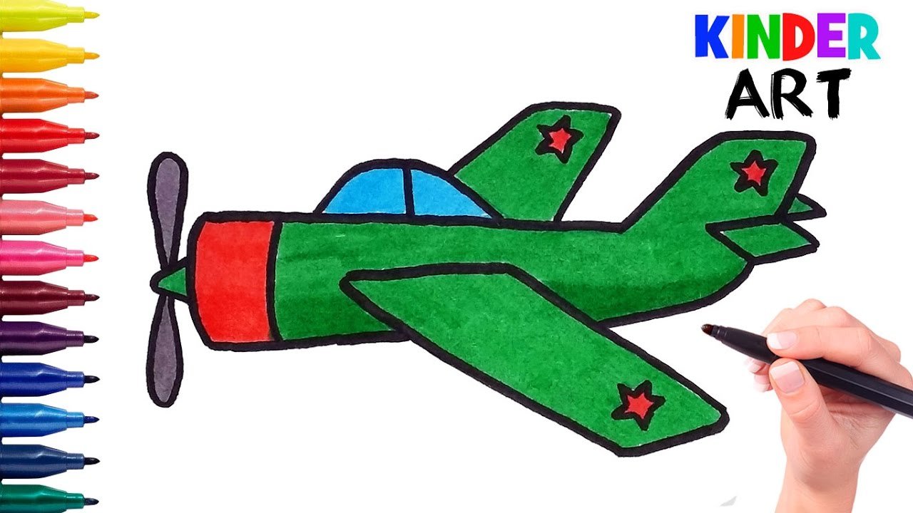 Военный самолет рисунок для детей