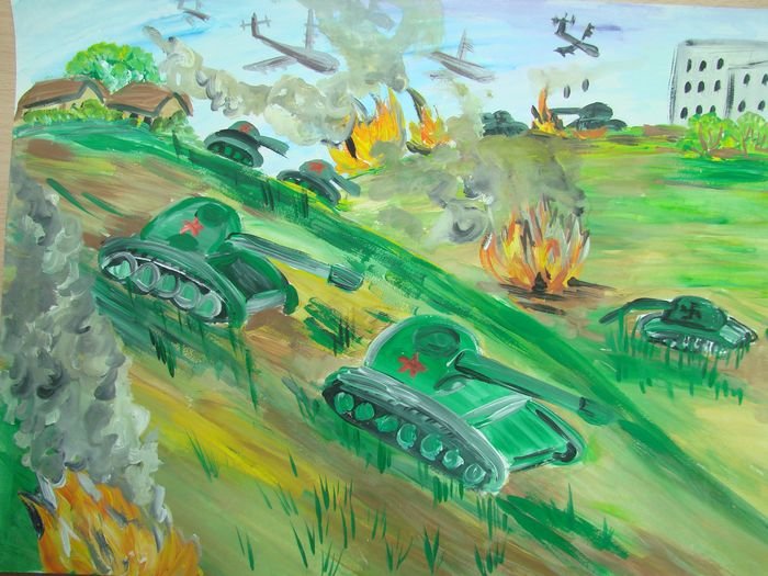 Танковые сражения Великой Отечественной войны рисунки детей