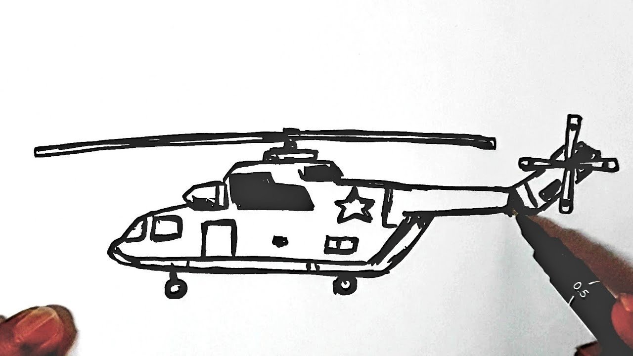 Вертолет рисунок легкий