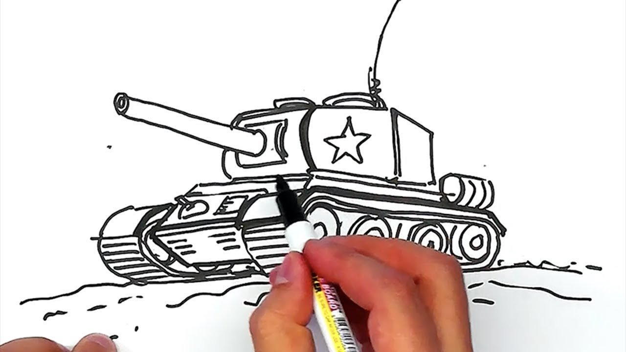 Нарисовать танк маркерами