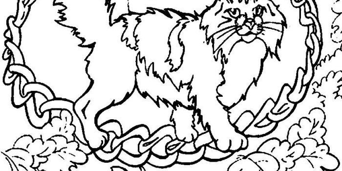 Кот ученый раскраска у Лукоморья