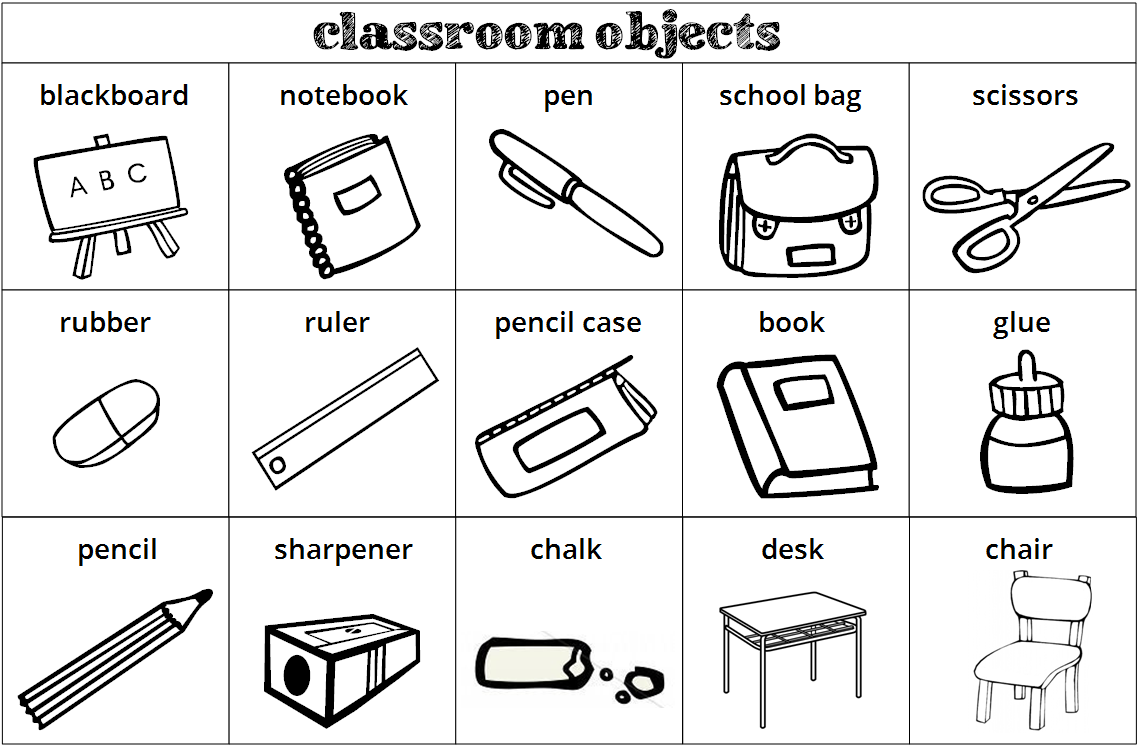 Classroom objects на английском. Classroom objects раскраска. Школьные принадлежности на английском для детей. Карточки школьные принадлежности на английском. Objects for kids