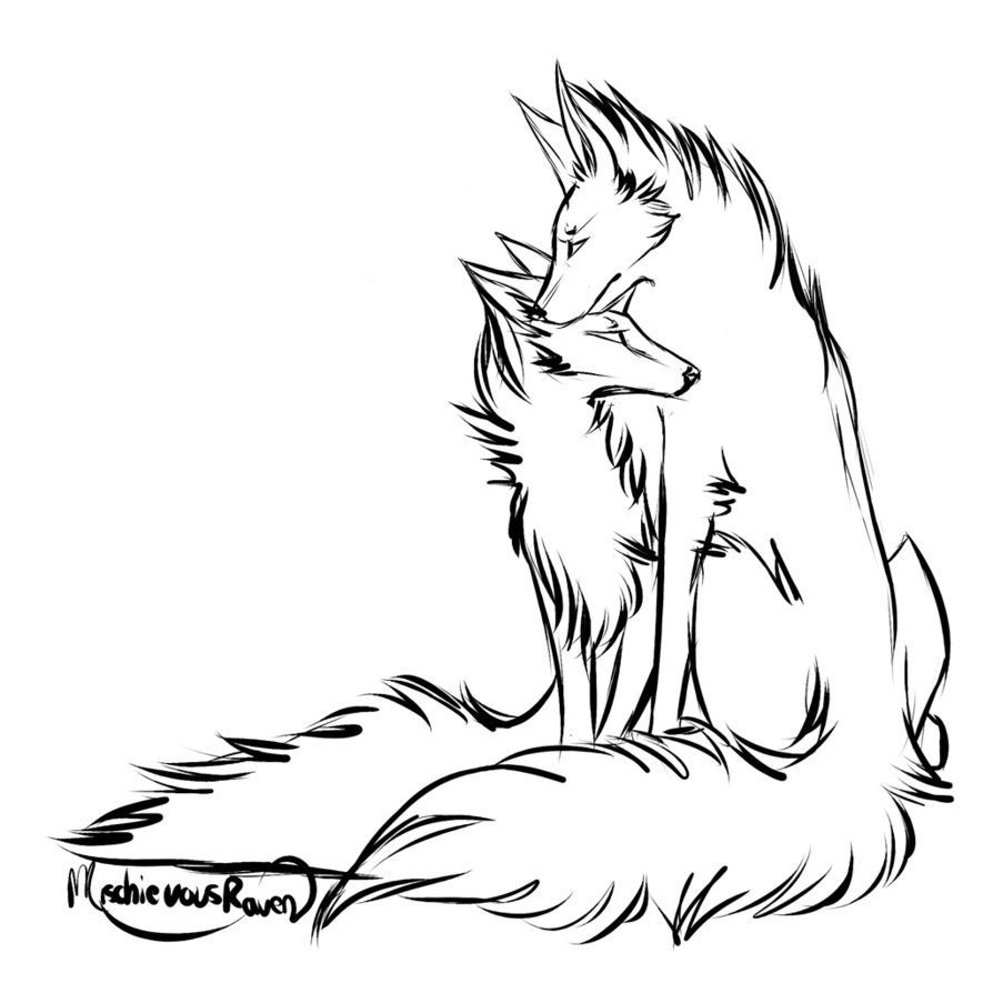 Раскраски аниме животные волки