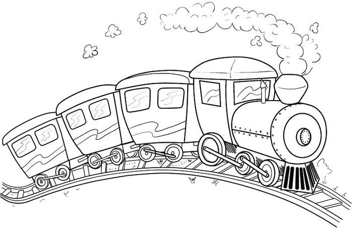 Поэтапное рисование поезда