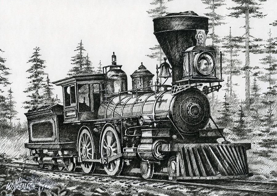 Поезд рисунок карандашом