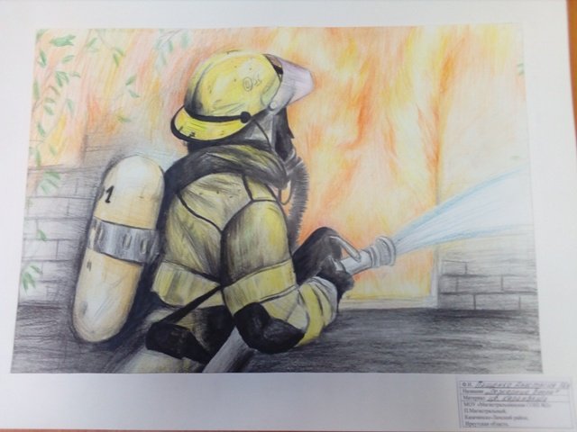 Рисунки для срисовки пожарный