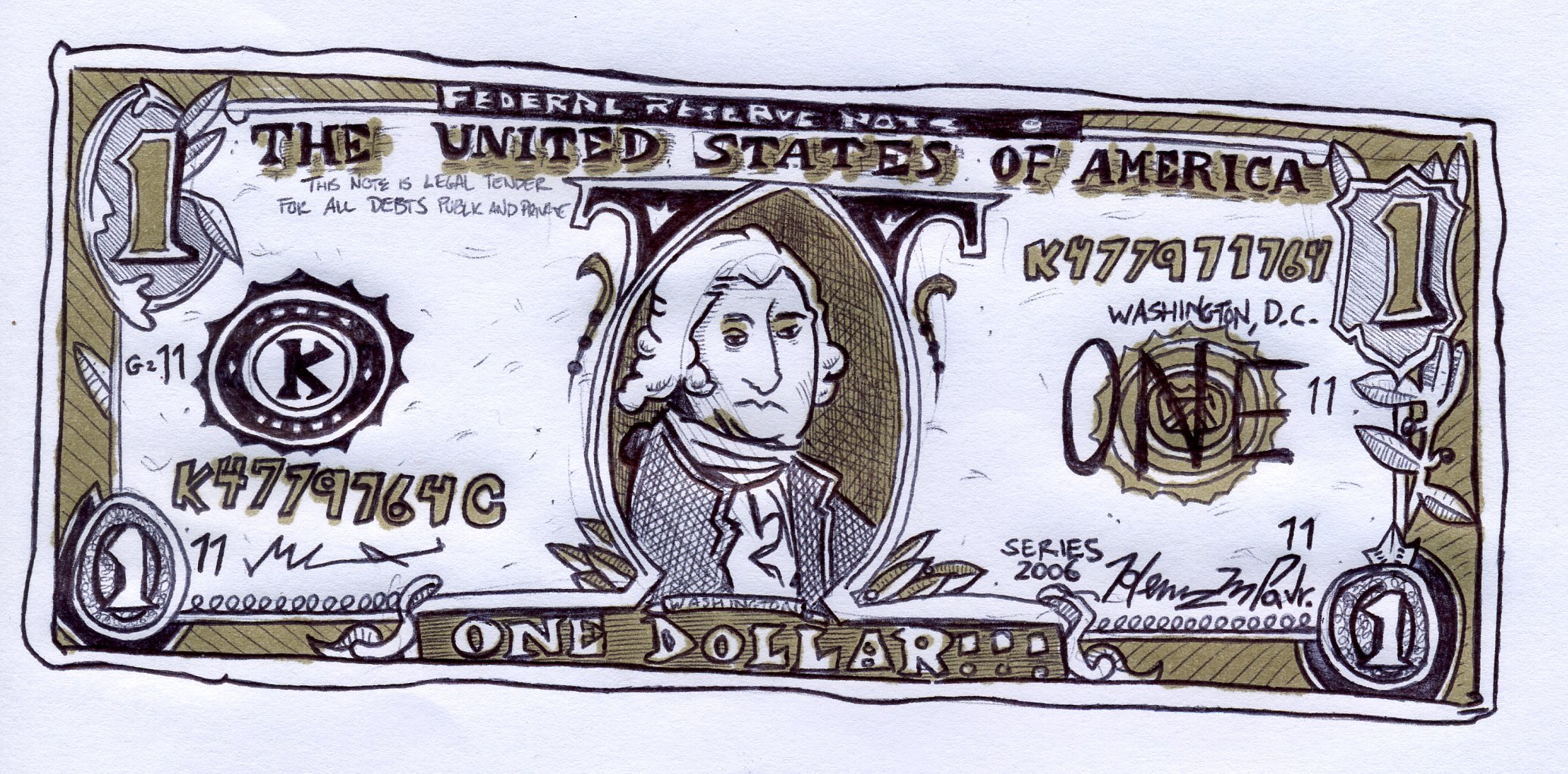 Доллар рисунок