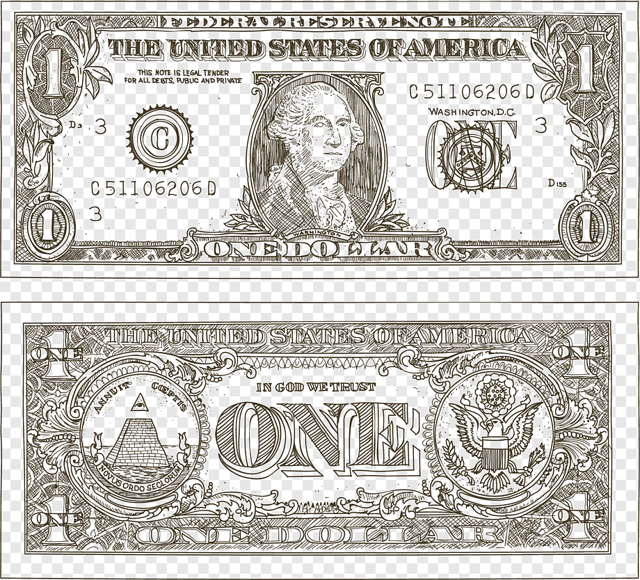 Трафарет долларов банкнот