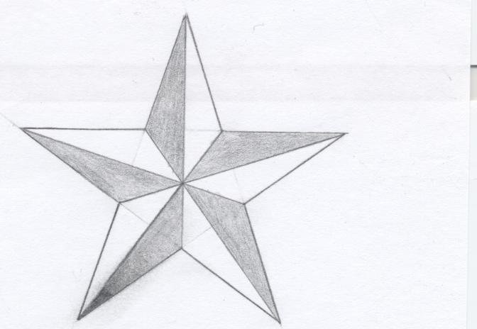 Нарисовать объемную звезду