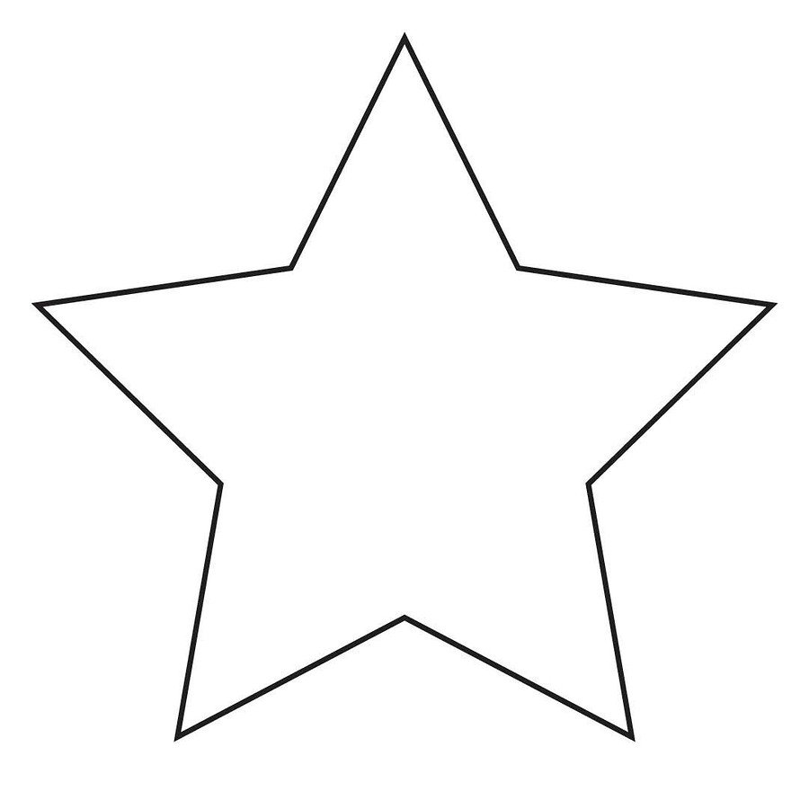 Звезда пятиконечная контур а4