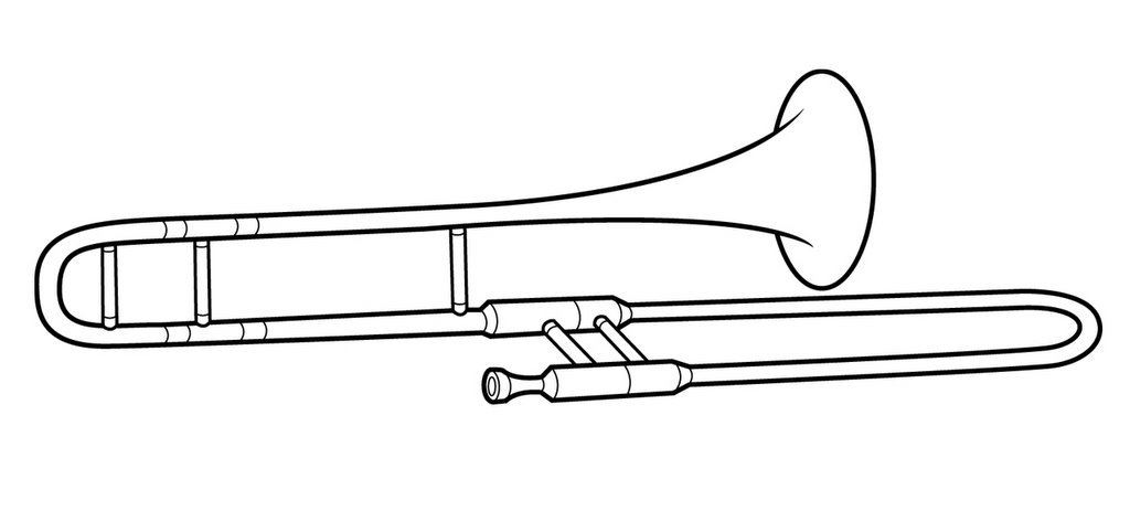 Духовые инструмент тромбон раскраска