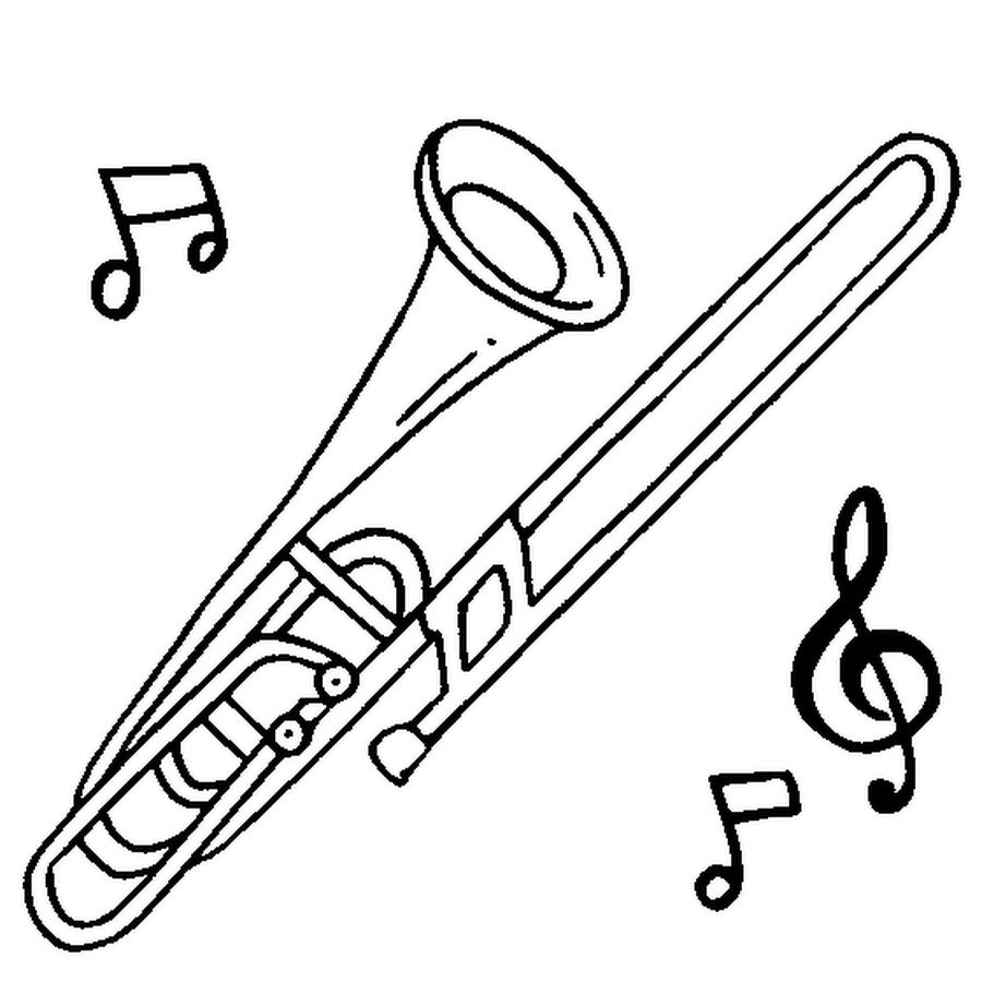 Тромбон духовой инструмент рисунок