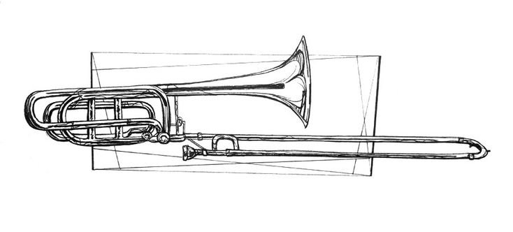 Тромбон музыкальный инструмент рисунок
