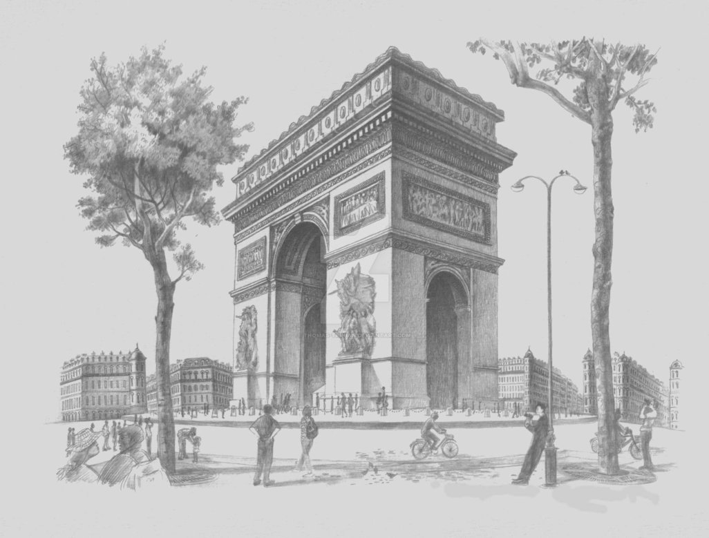 Триумфальная арка Париж Графика