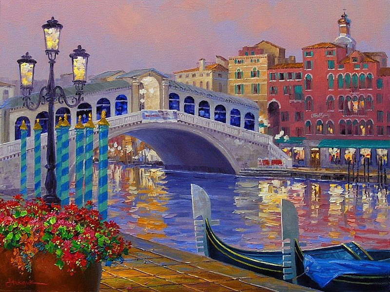Венеция мост Риальто картина