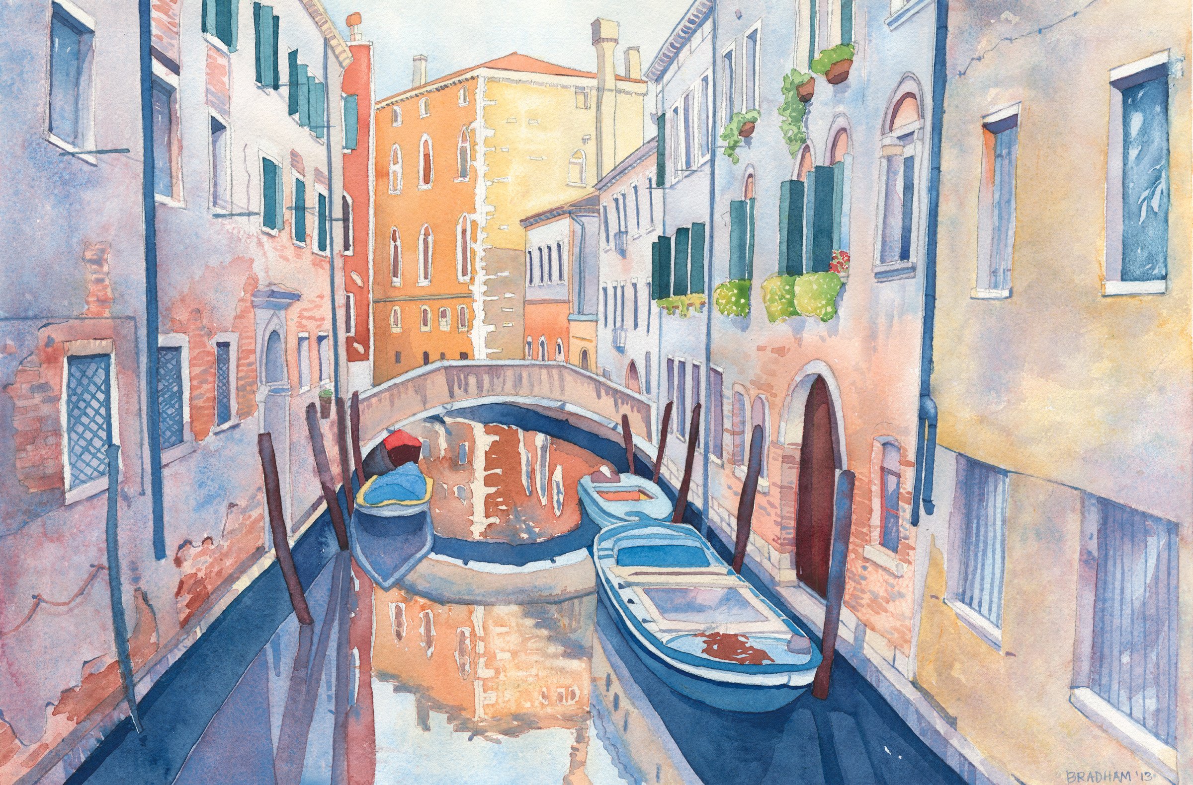 Венеция акварелью для начинающих
