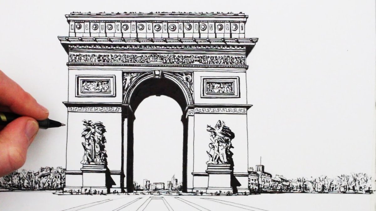 Триумфальная арка Франция вектор