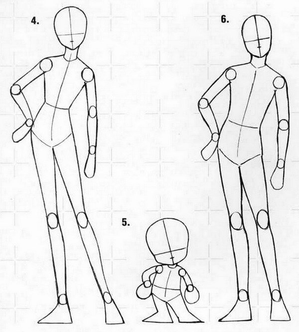 Поэтапное рисование тела аниме мужчины