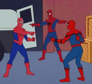 3 человека паука мем